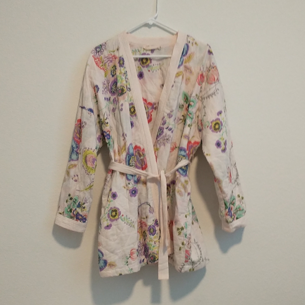 Free People Floral Quilted Jacket - Cream